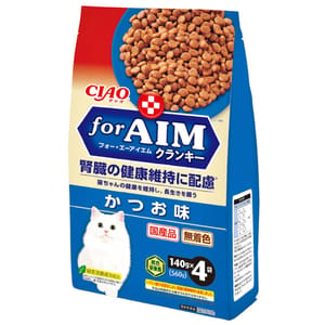 CIAO CIAO 貓糧 AIM夾心乾糧 鰹魚味 140g×4 140g  正面圖