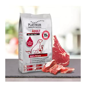 PLATINUM PLATINUM 狗糧 無穀物成犬配方 鮮牛肉 + 馬鈴薯 30kg 或 30kg  正面圖