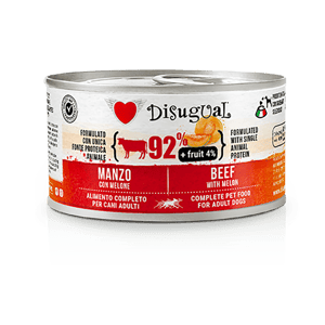 Disugual Disugual 意極鮮 狗罐頭 狗主食罐 92%鮮肉 無穀物牛肉及哈密瓜 150g  | 意大利製造 150g  正面圖