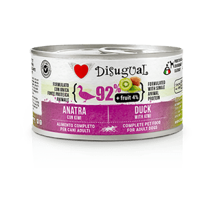 Disugual Disugual 意極鮮 狗罐頭 狗主食罐 92%鮮肉 無穀物鴨肉及奇異果 150g | 意大利製造 150g 正面圖