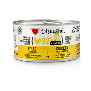 Disugual Disugual 意極鮮 狗罐頭 狗主食罐 92%鮮肉 無穀物雞肉及菠蘿 150g  | 意大利製造 150g  正面圖