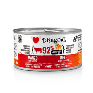 Disugual Disugual 意極鮮 狗罐頭 狗主食罐 92%鮮肉 無穀物牛肉及紅蘿蔔 150g  | 意大利製造 150g  正面圖