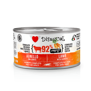 Disugual Disugual 意極鮮 狗罐頭 狗主食罐 92%鮮肉 無穀物羊肉及紅蘿蔔 150g  | 意大利製造 150g  正面圖