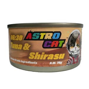 ASTRO ASTRO CAT 貓罐頭 無穀物肉絲湯罐 魩仔魚+吞拿魚 70g 70g  正面圖