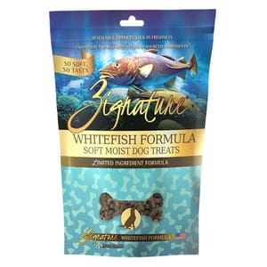 Zignature Zignature 香軟鮮肉狗小食 白魚 4OZ   正面圖