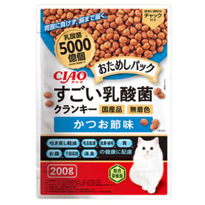 CIAO CIAO 貓糧 5000億個乳酸菌健腸配方 鰹魚味 200g 200g  正面圖