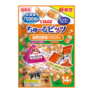 CIAO CIAO 狗零食 7000億乳酸菌 夾心餅 健康野菜味 12g×14袋 12g  正面圖