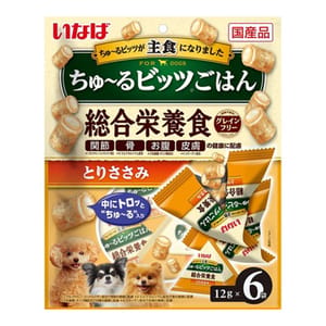 CIAO CIAO 狗零食 綜合營養夾心餅 米飯及雞肉味 12g×6袋 12g  正面圖