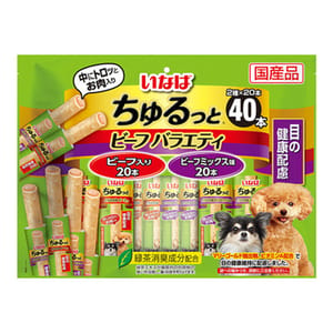 CIAO CIAO 狗零食 眼睛健康夾心卷 雞肉牛肉混合味 40本   正面圖
