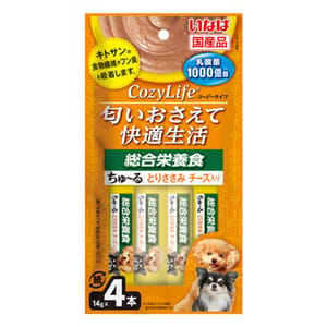 CIAO CIAO 狗肉泥 CozyLife 1000億乳酸菌 綜合營養雞肉及芝士味 14g×4本 14g  正面圖