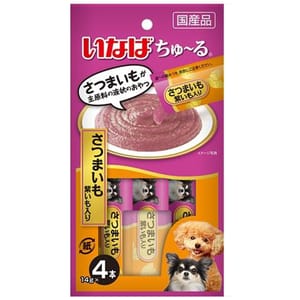 CIAO CIAO 狗肉泥 腸道健康配方 紫薯肉醬 14g×4本 14g  正面圖