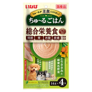 CIAO CIAO 狗肉泥 主食肉醬系列 雞肉及野菜味 14g×4本 14g  正面圖