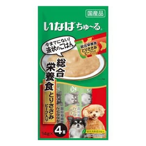 CIAO CIAO 狗肉泥 綜合營養 雞肉及牛肉肉醬 14g×4本 14g  正面圖