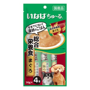 CIAO CIAO 狗肉泥 綜合營養 吞拿魚肉醬 14g×4本 14g  正面圖