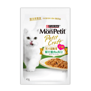 MonPetit MonPetit 貓濕糧 匠心品味餐 醬汁雞肉伴青豆 40g 40g  正面圖