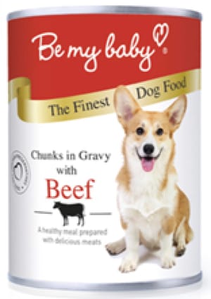 Be Be my baby 罐裝狗濕糧 汁煮牛肉 Beef 370g 370g 正面圖