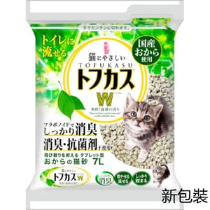 W之爽快特強除臭 W之爽快特強除臭 豆腐貓砂 圓片型 7L 7L  正面圖