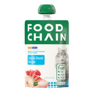 FOOD FOOD CHAIN 全營養貓用生骨肉主食醬包 吞拿魚+鴨肉 80g 80g 貓用 正面圖