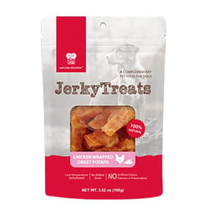 NATURA NATURA NOURISH JerkyTreats全天然低溫烘乾 雞⾁蕃薯條 110g 110g  正面圖