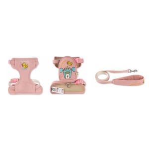 TOUCHCAT TOUCHCAT ⼩怪獸系列胸背衣 粉⾊/黃色 M   正面圖