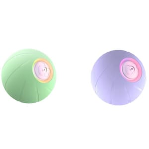 Cheerble Cheerble Wicked Ball PE互動寵物球 中⼩型⽝⽤ 綠/紫 直徑7.8cm 正面圖