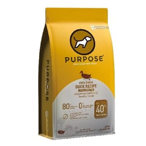 PURPOSE PURPOSE 狗糧 無穀物 鴨肉 + 白魚 全犬 配方 4.5lb 5lb 正面圖