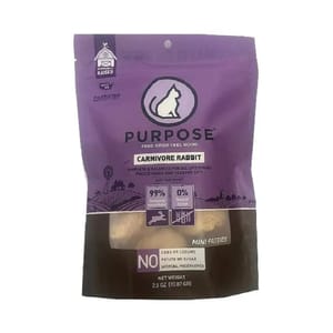 PURPOSE PURPOSE 貓糧 凍乾脫水生肉肉餅 單一蛋白 兔肉 12oz 12oz  正面圖