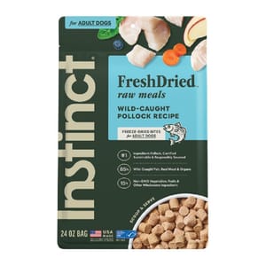 Instinct Instinct 狗糧 無穀物凍乾生肉主食糧 狹鱈魚 24oz 24oz 正面圖