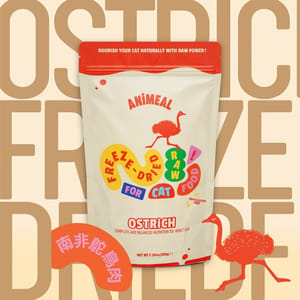 ANiMEAL ANiMEAL 成貓凍乾生肉主食糧 南非鴕鳥肉 200g 200g  正面圖