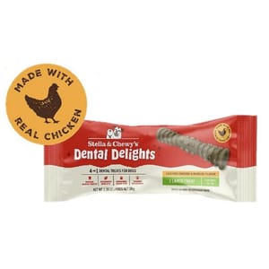 Stella & Chewy's Stella & Chewy's 凍乾放養雞 4合1 趣味潔齒骨 1支 獨立包裝 大型犬用 1.38oz 38oz 犬用 正面圖