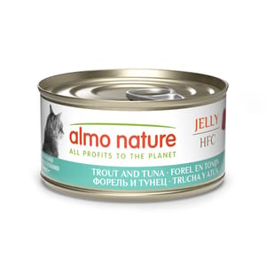 Almo Almo Nature Jelly HFC 貓罐頭 天然系列 鱒魚+吞拿魚 70g 70g  正面圖