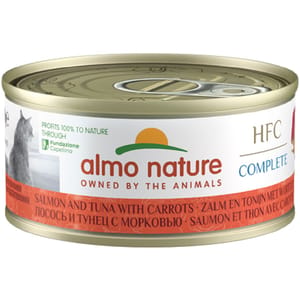 Almo Almo Nature HFC 貓罐頭 天然系列 三文魚+吞拿魚+紅蘿蔔 70g 70g 正面圖