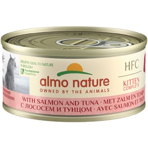 Almo Almo Nature HFC 幼貓罐頭 天然系列 三文魚+吞拿魚 70g 70g 正面圖