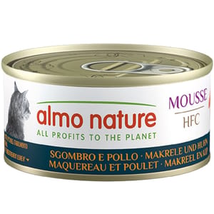 Almo Almo Nature HFC Mousse 貓罐頭 鯖魚+雞肉 70g 70g 正面圖