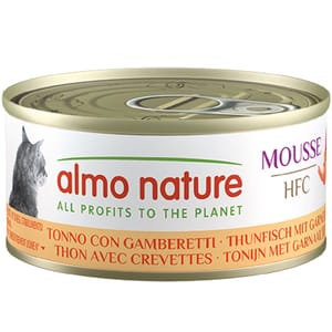 Almo Almo Nature HFC Mousse 貓罐頭 吞拿魚+鮮蝦 70g 70g 正面圖