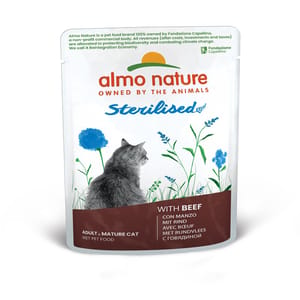 Almo Almo Nature Sterilised 絕育貓鮮包 牛肉 70g 70g  正面圖