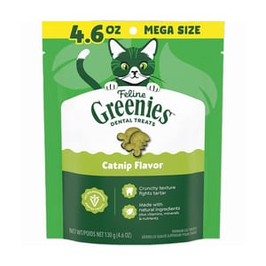 Greenies Greenies Feline貓齒靈 貓零食 貓貓潔齒餅 貓草味 4.6oz 6oz  正面圖