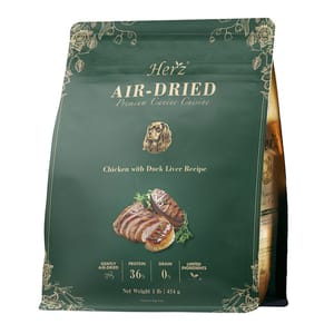 Herz赫緻 Herz赫緻 美饌頂級低溫風乾犬糧 嫩雞佐頂級鴨肝 1lb 1lb 正面圖