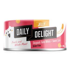 Daily Daily Delight Jelly啫喱系列 貓罐頭 白鰹吞拿魚+甜玉米 80g 80g  正面圖