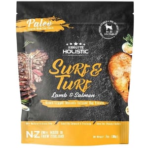 Absolute Absolute Holistic 無穀主食狗糧 風乾鮮食肉片 羊肉+三文魚 200g 200g  正面圖
