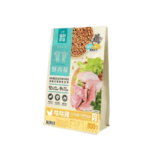 怪獸部落 怪獸部落 貓糧 幼貓糧 寶寶鮮肉主食糧 咕咕雞 800g 800g 正面圖