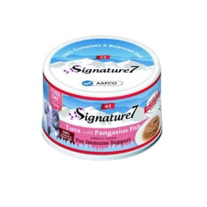 Signature7 Signature7 貓罐頭 營養肉湯罐罐 增強免疫 吞拿魚+巴沙魚 70g 70g  正面圖