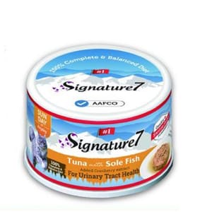 Signature7 Signature7 貓罐頭 營養肉湯罐罐 泌尿健康 吞拿魚+龍利魚 70g 70g  正面圖