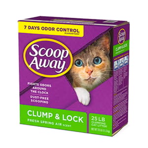 美國Scoop 美國Scoop Away Clump & Lock 銀鑽 超凝結貓砂 清新香味 礦物貓砂 14lbs 14lb 正面圖