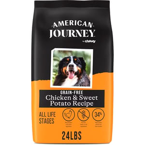 American American Journey 狗糧 全犬糧 無穀物雞肉+甜薯配方 24lbs 24lb  正面圖