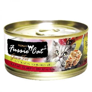 Fussie Fussie Cat 貓罐頭 黑鑽 吞拿魚+海魚 80g 80g 正面圖