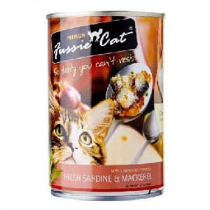 Fussie Fussie Cat 貓罐頭 沙甸魚+鯖魚 400g 400g  正面圖