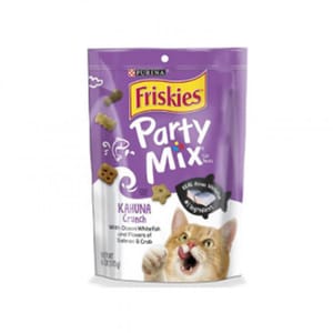 Friskies喜躍 Friskies喜躍 Party Mix Crunch 貓零食 貓脆餅 三文魚+蟹 6oz 6oz  正面圖