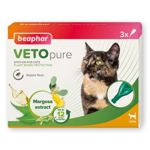Beaphar Beaphar VETO pure 成貓用回歸自然滴劑 一盒3支  貓用 正面圖