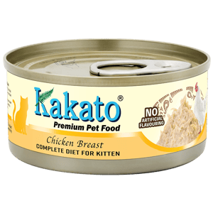 Kakato Kakato 貓罐頭 全營養單一蛋白主食罐 幼貓1–12個月及增重配方 雞胸 70g 70g  正面圖